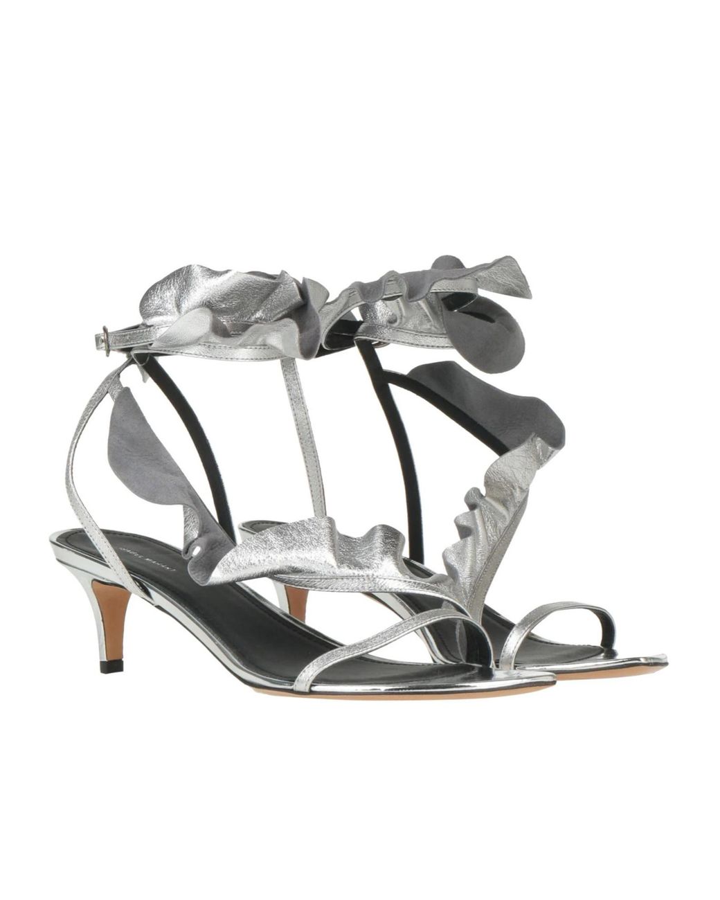Isabel Marant White Round-Toe Leather Sandals