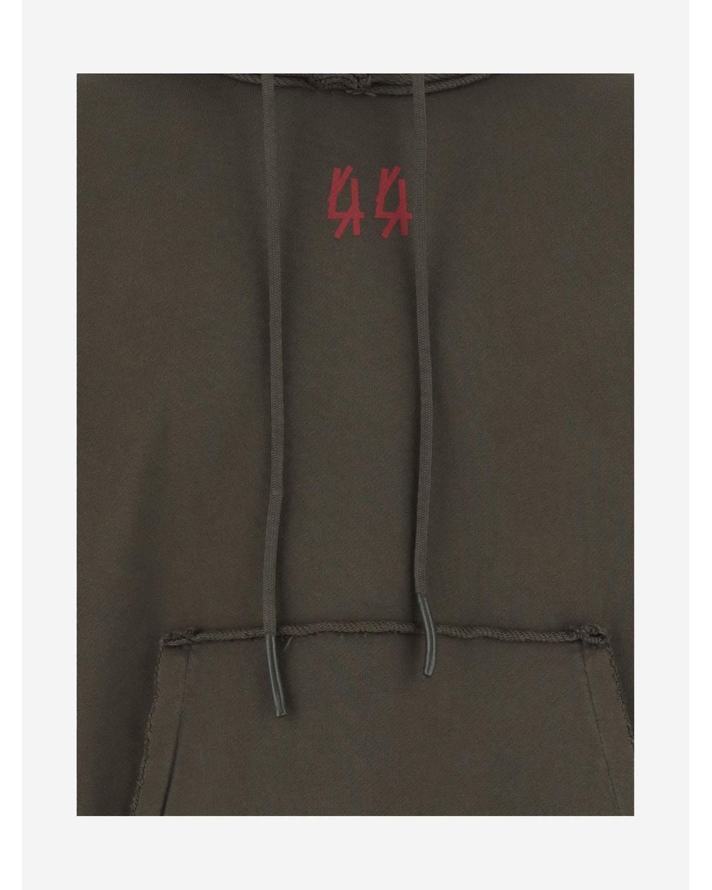 44 Label Group Green Logo Printed Drawstring Hoodie for men