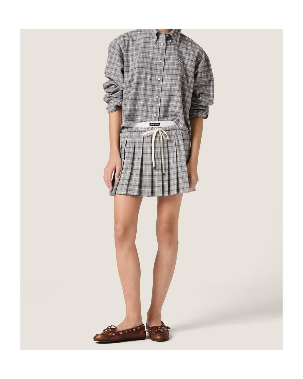 Miu Miu Gray Flannel Skirt