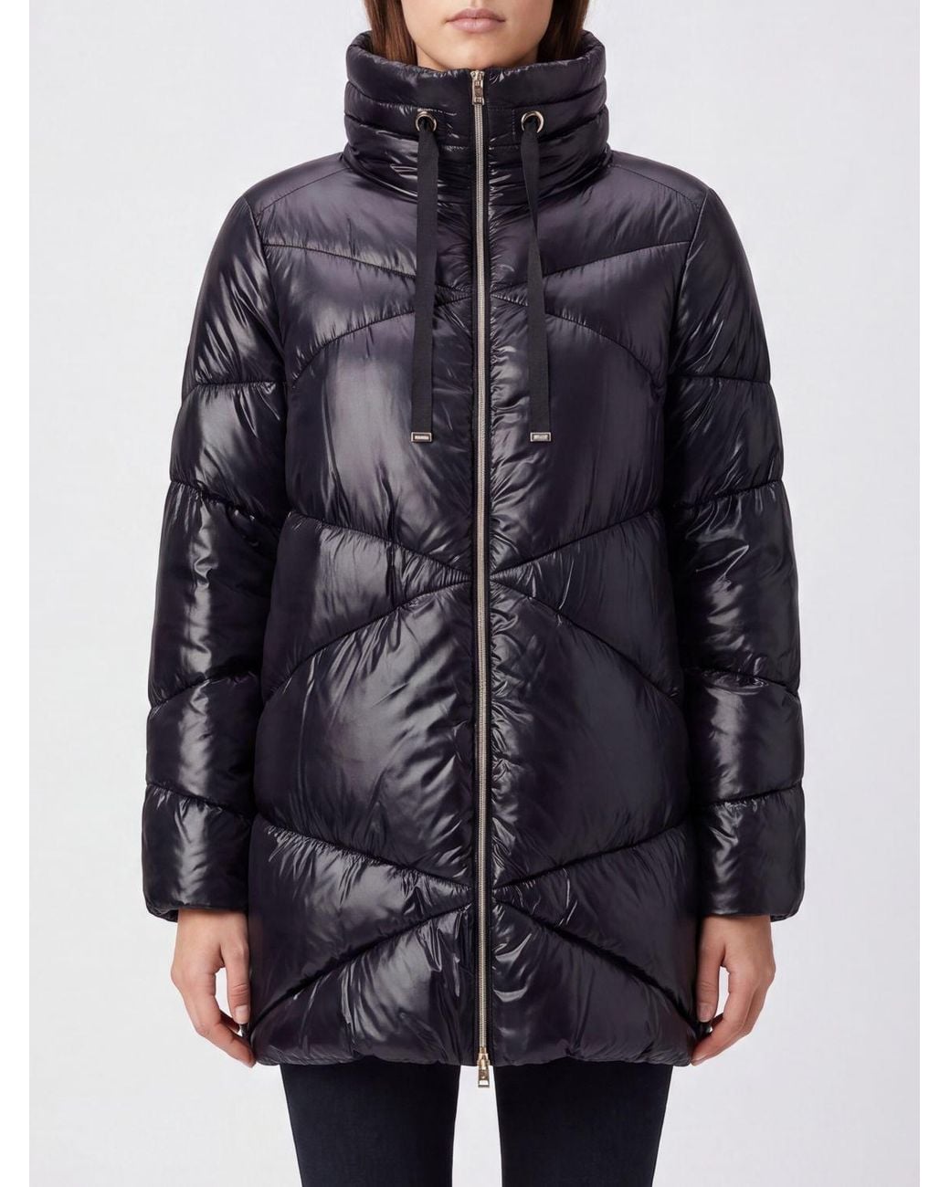Herno Black Quilted Drawstring Down Jacket