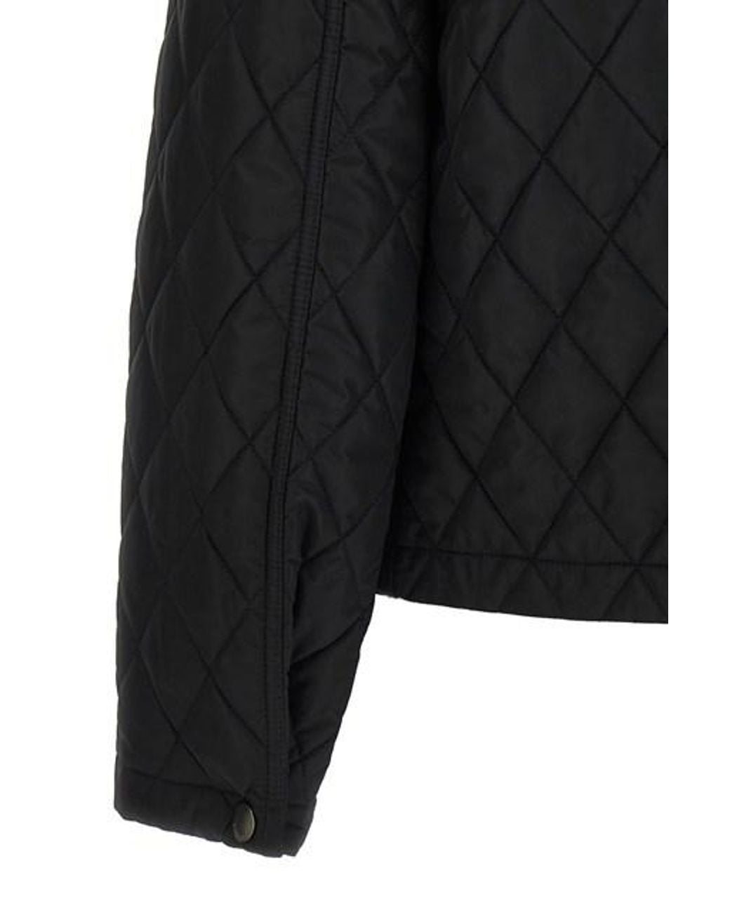 Burberry Black Quilted Hooded Straight Hem Jacket