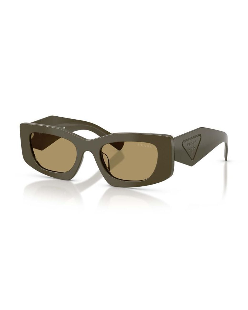 Prada Green Eyewear Triangular Logo Butterfly Frame Sunglasses