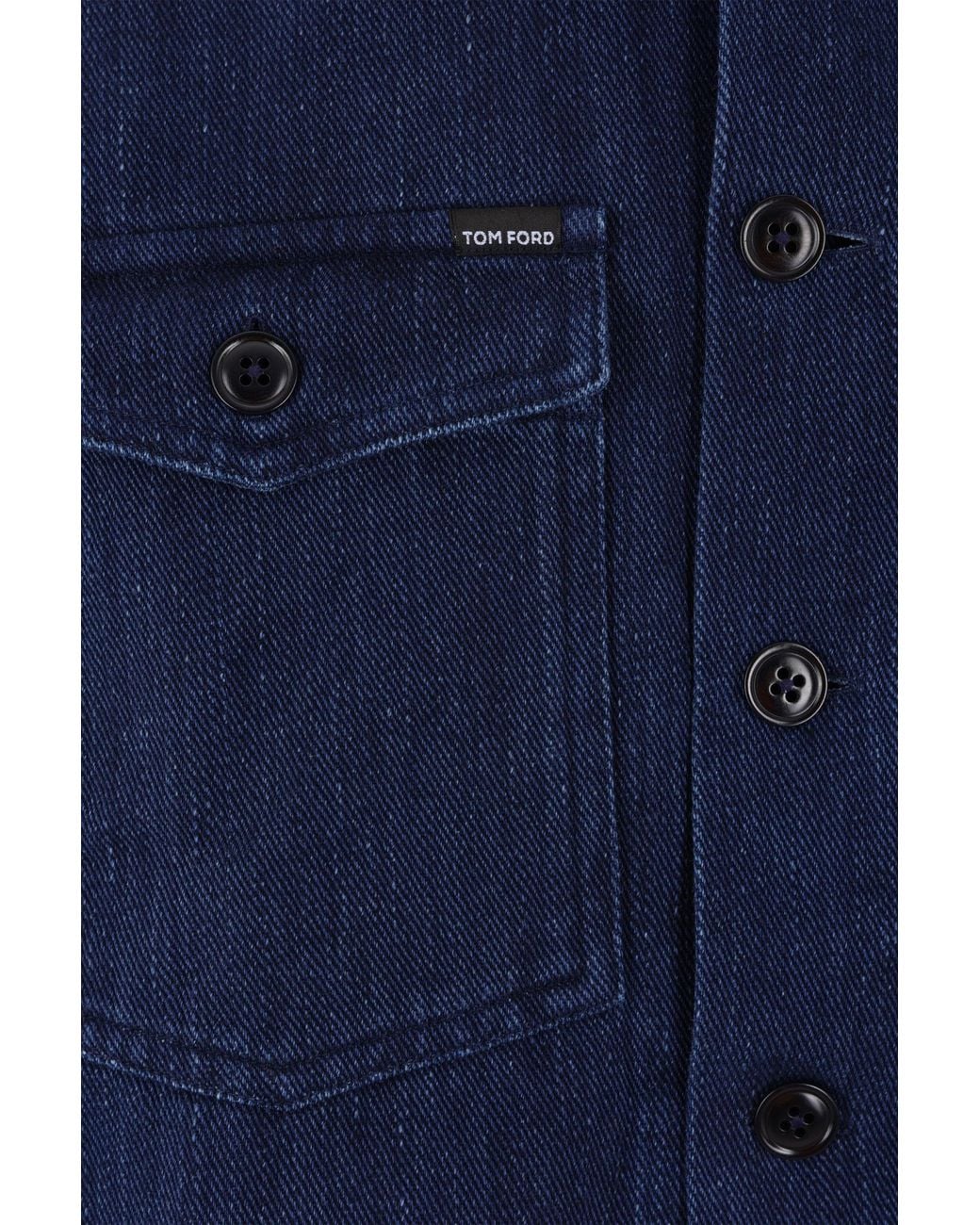 Tom Ford Blue Straight Hem Denim Shirt for men