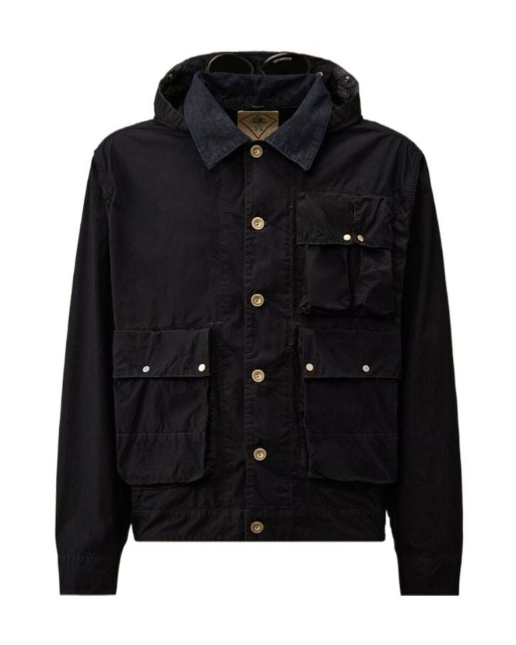 C P Company Black Goggle Hooded Jacket for men