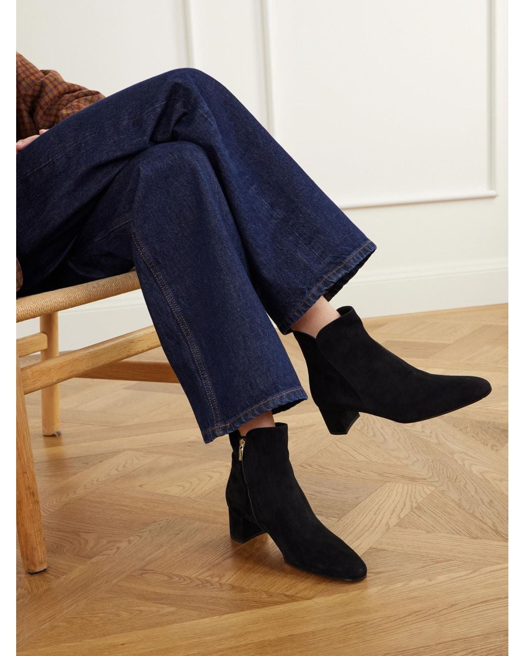 Gianvito Rossi Black Suede Ankle Boots