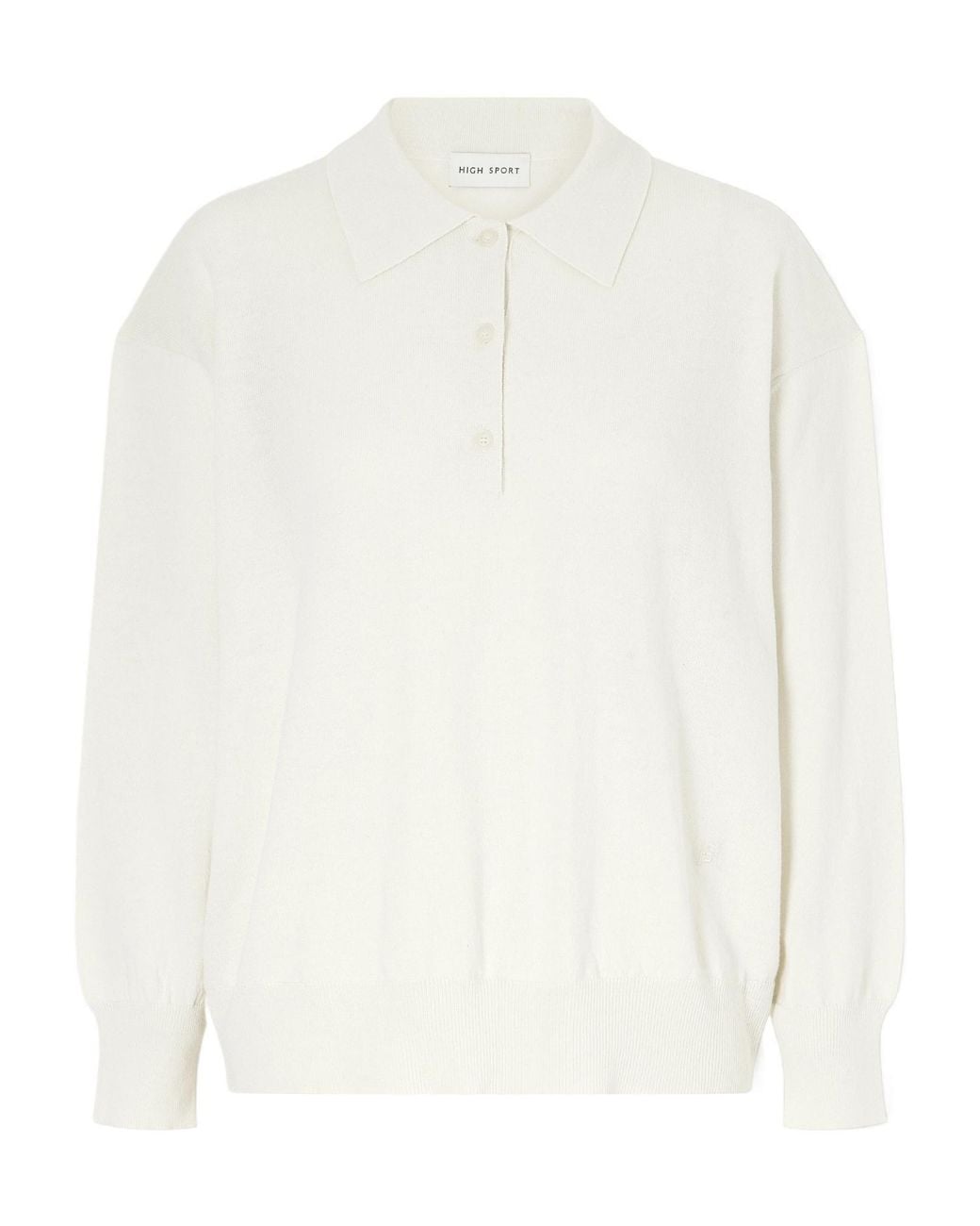 High Sport White Cotton And Wool-Blend Polo Shirt