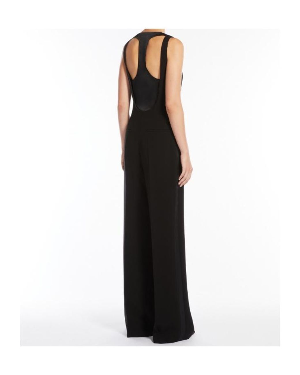 Max Mara Black Armonia V-Neck Sleeveless Jumpsuit