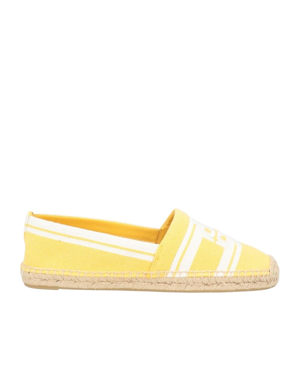 Tory Burch Yellow Two-Tone Straw Shoes