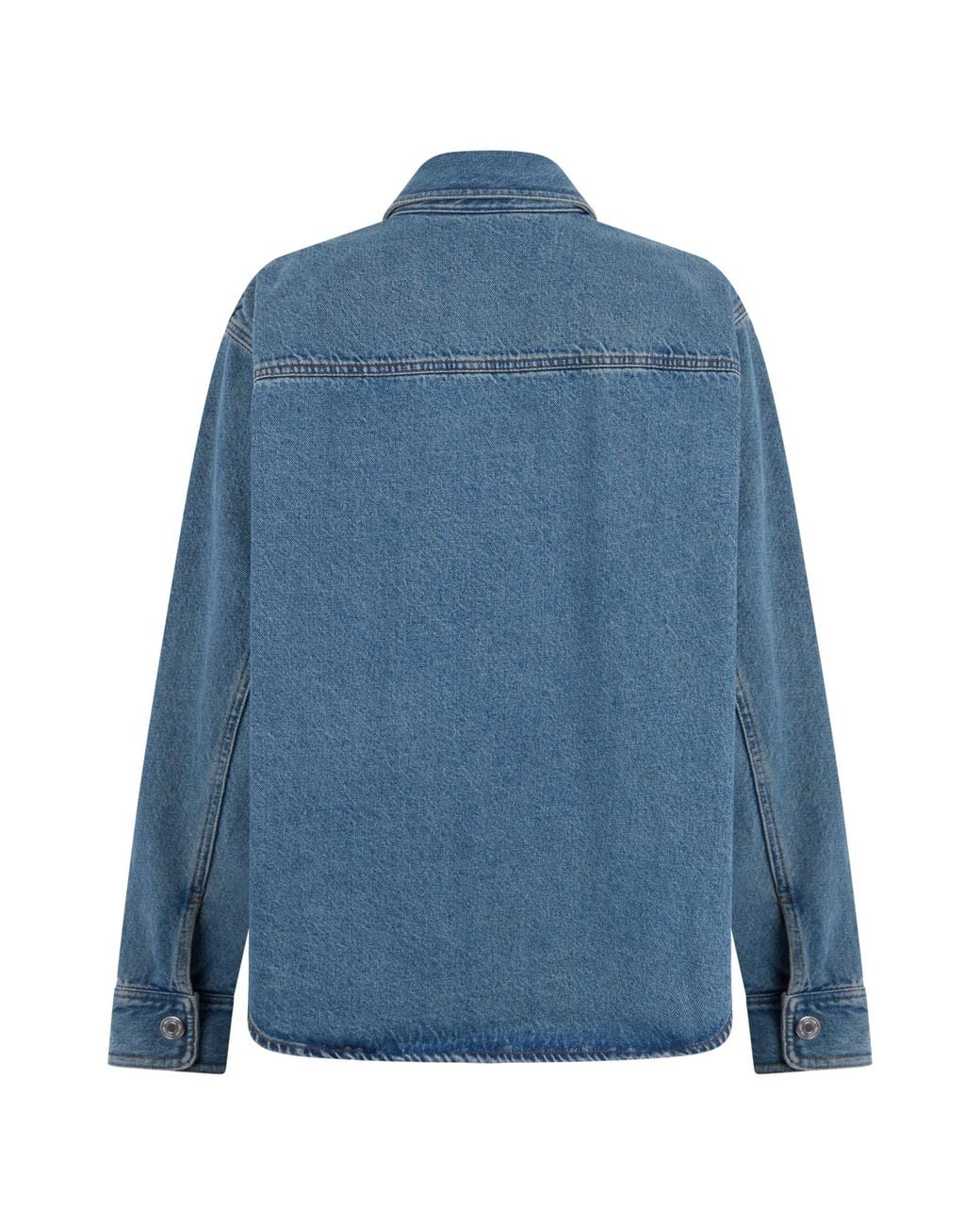AMI Blue Ami Long Sleeved Denim Overshirt for men