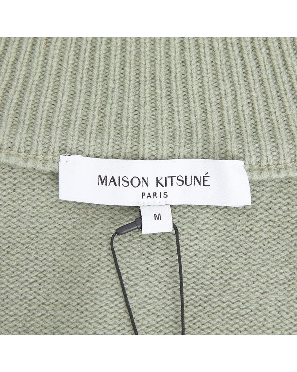 Maison Kitsuné Green Maison Kitsuné Fox Head Intarsia High-Neck Cardigan