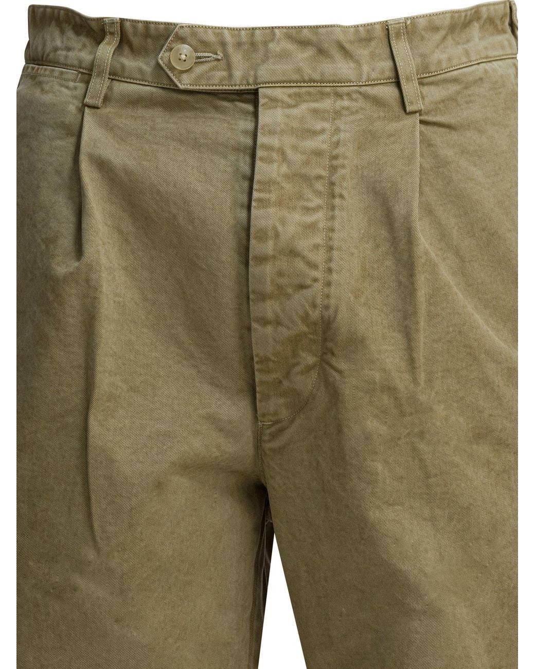Auralee Green Relaxed Chino Pants for men