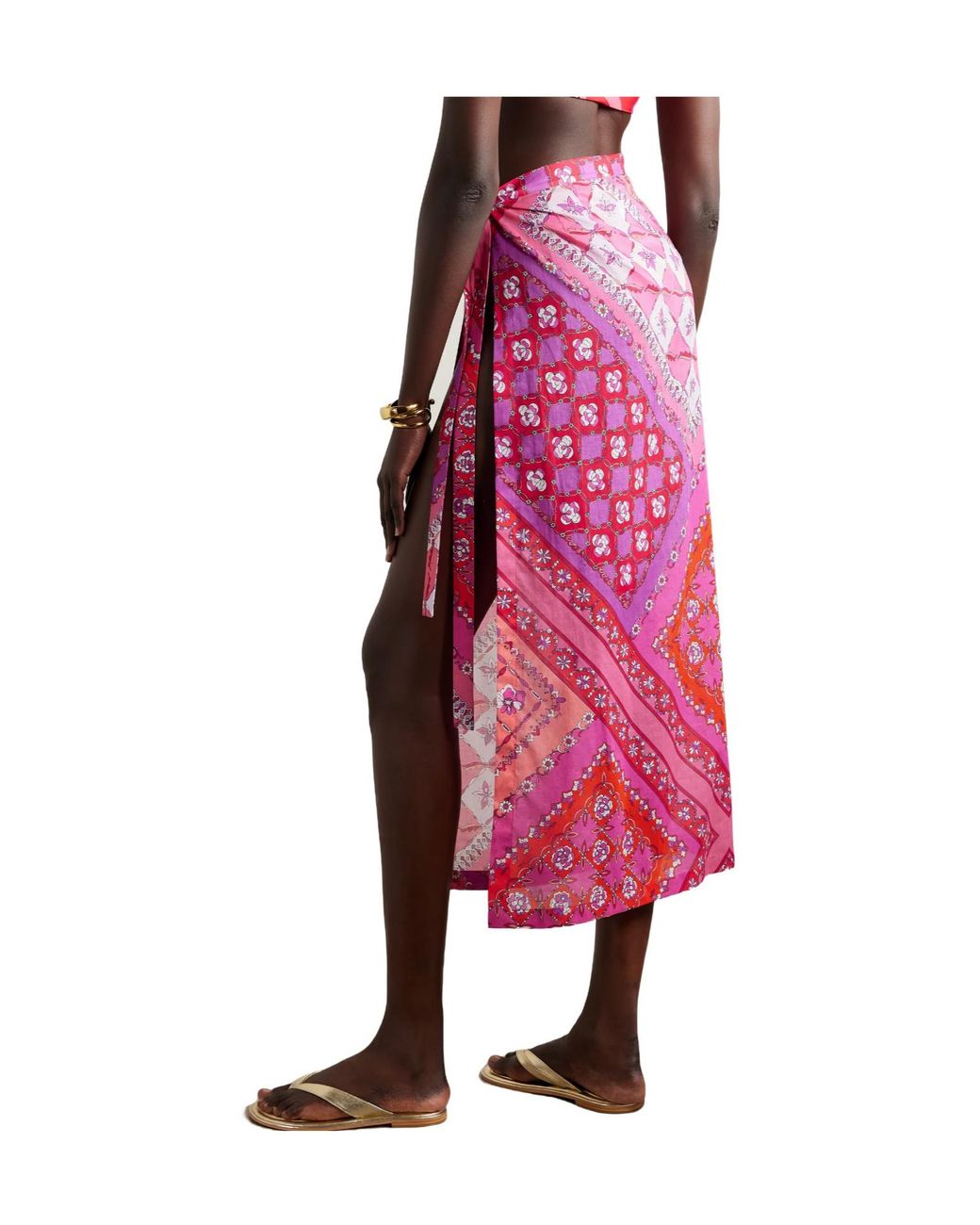 Emilio Pucci Pink Printed Cotton-Muslin Pareo