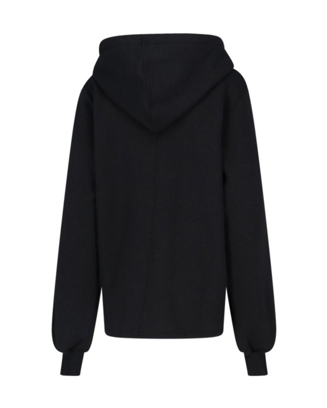 Rick Owens Black Cut Out-Detail Organic Cotton Hoodie