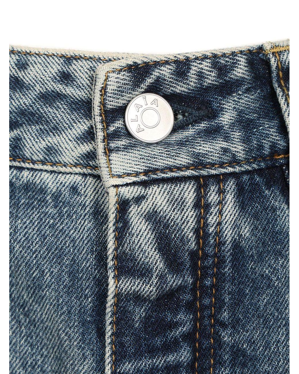 Alaïa Blue Alaïa Barrel-Leg Low-Rise Jeans