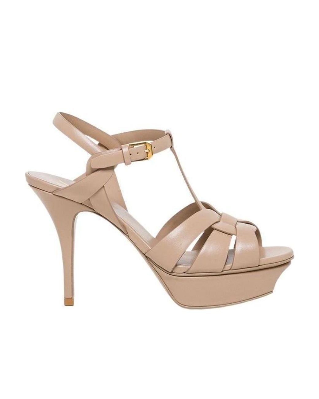 Saint Laurent Metallic Tribute Heeled Sandals