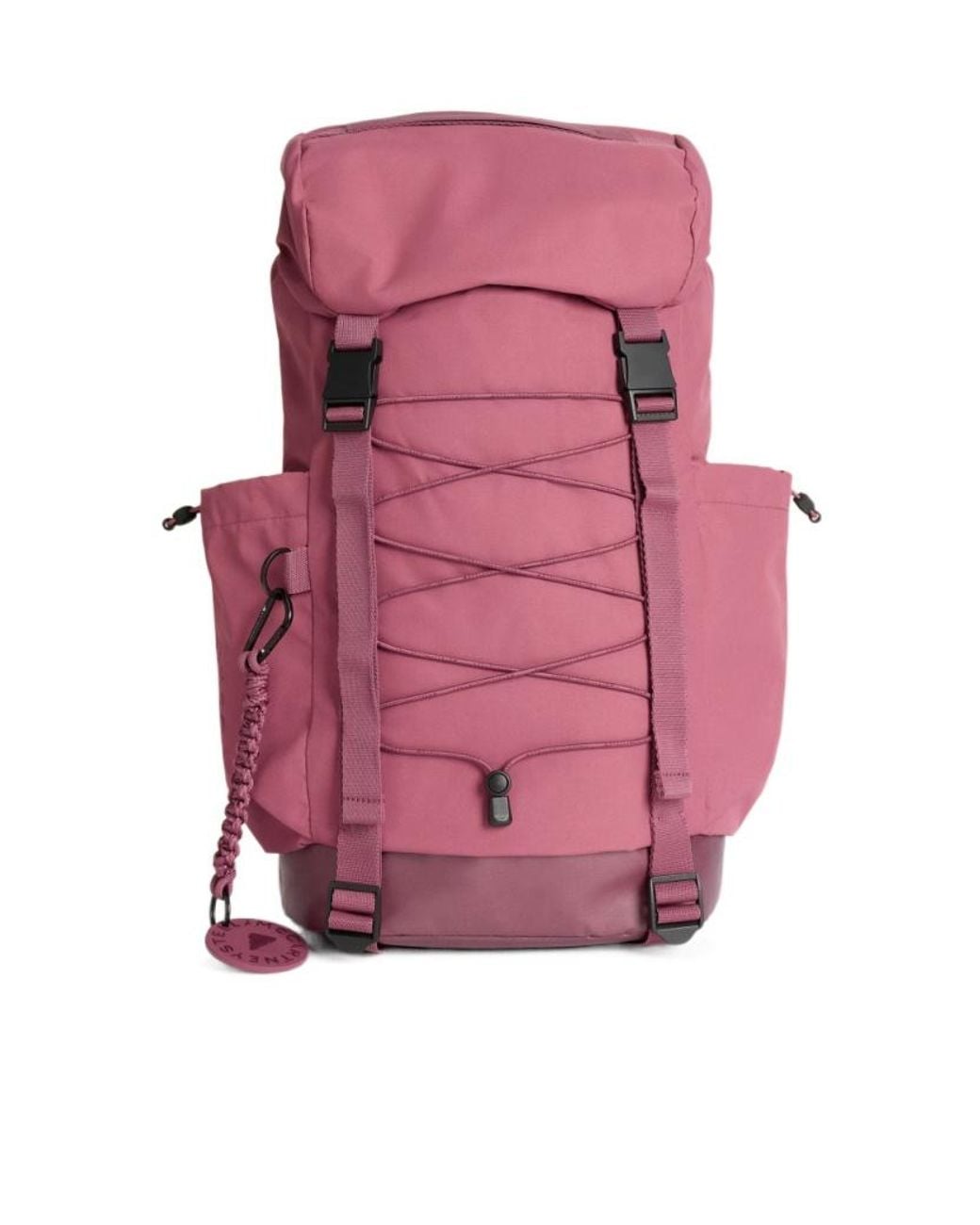 Adidas By Stella McCartney Pink Logo Patch Buckled Backpack