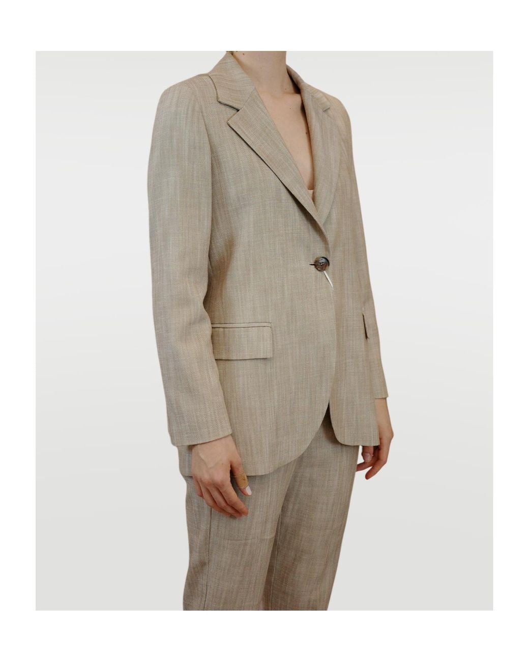 iBlues Natural Single Button Blazer