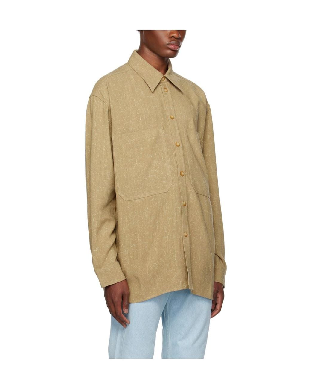 Nanushka Natural Damir Patterned Shirt for men