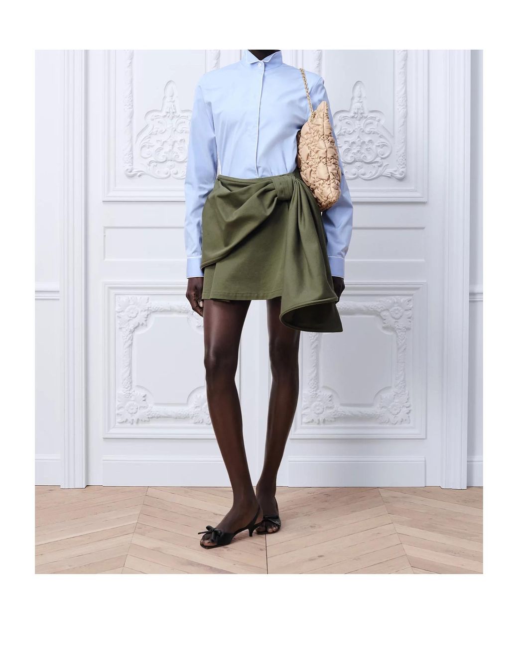 Dior Blue Wing-Collar Blouse