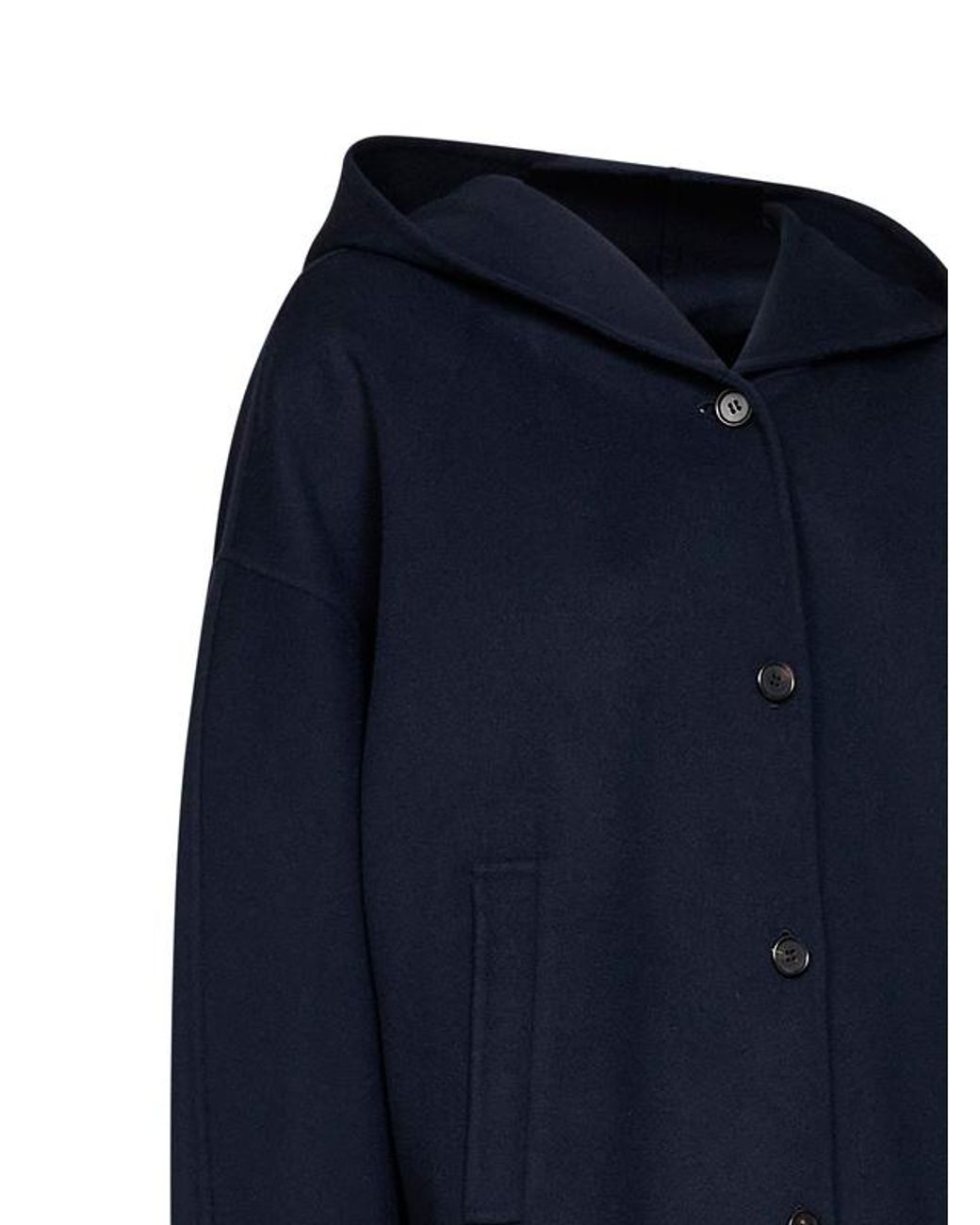 Max Mara Blue 'S Hooded Drop Coat