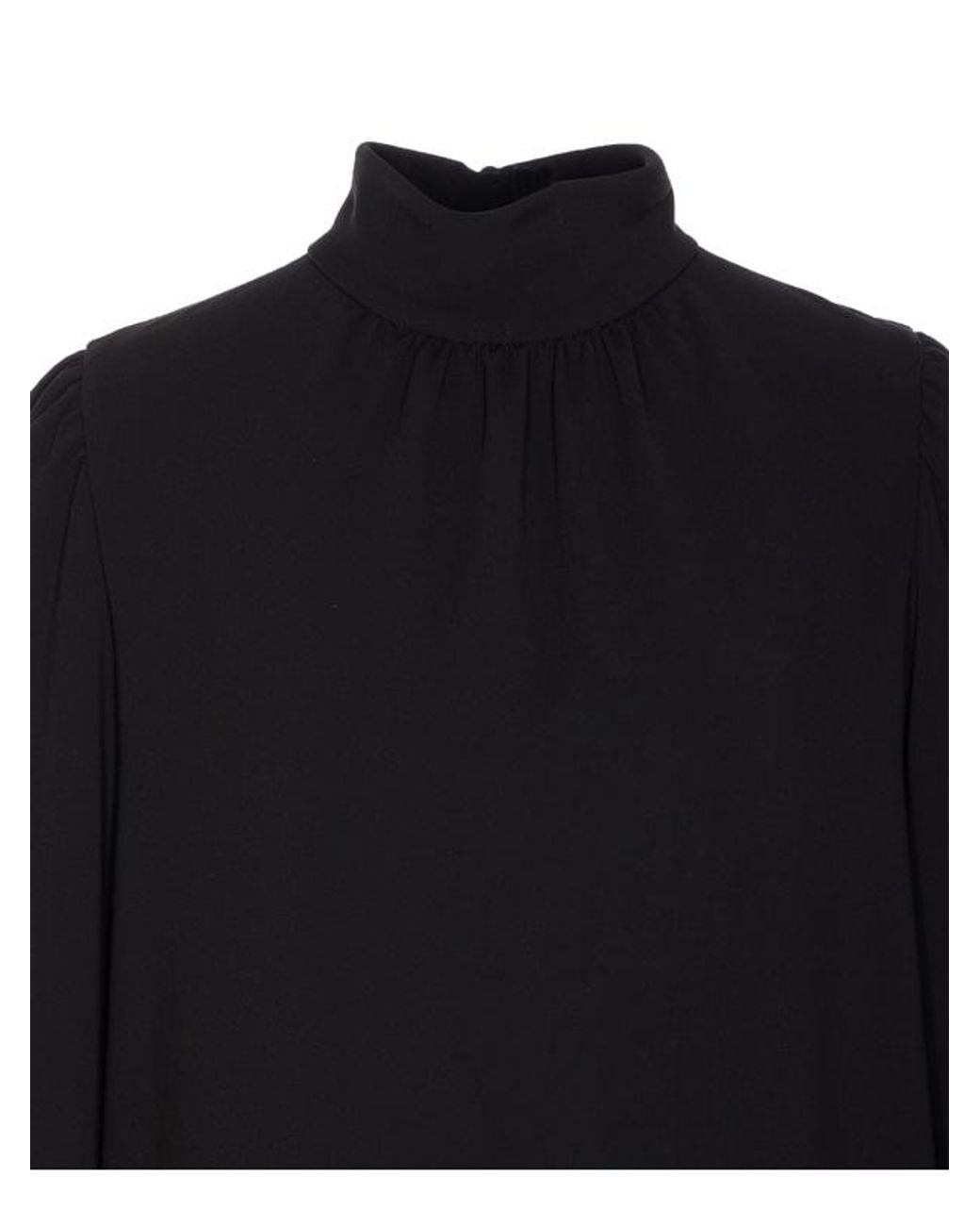 Max Mara Blue Embassy High Neck Long-Sleeved Dress