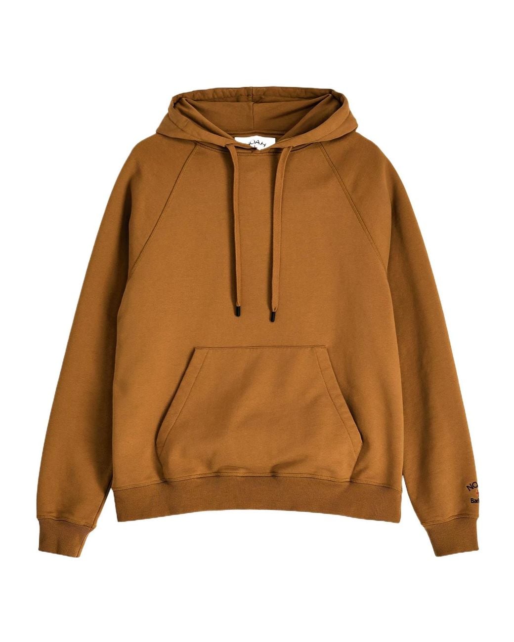 Barbour Brown X Noah Logo Embroidered Drawstring Hoodie for men