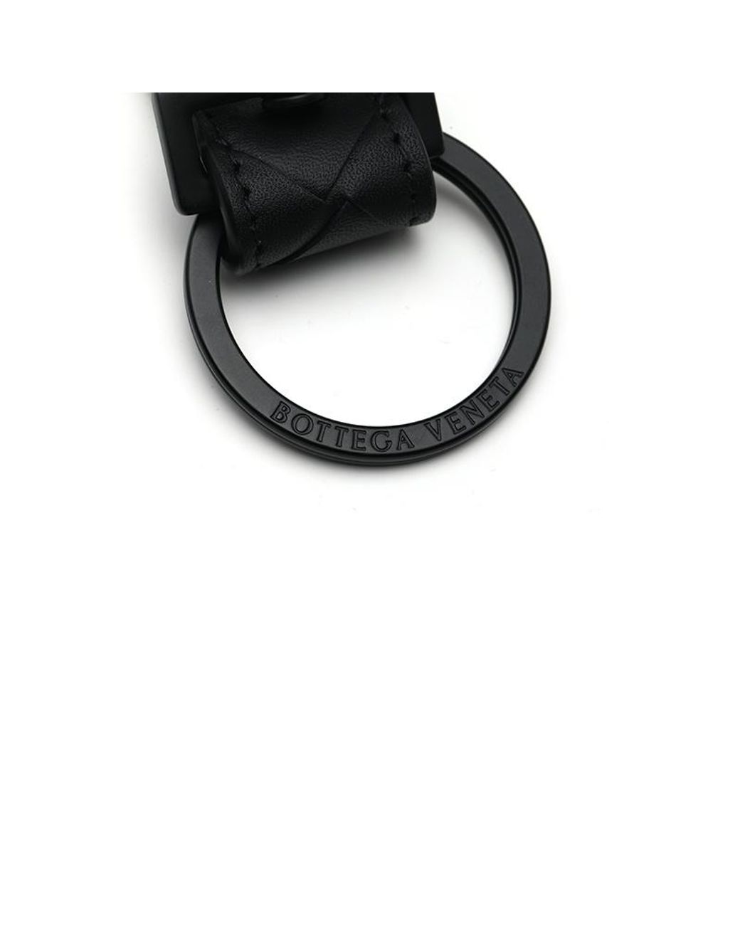 Bottega Veneta White Logo Keychain for men