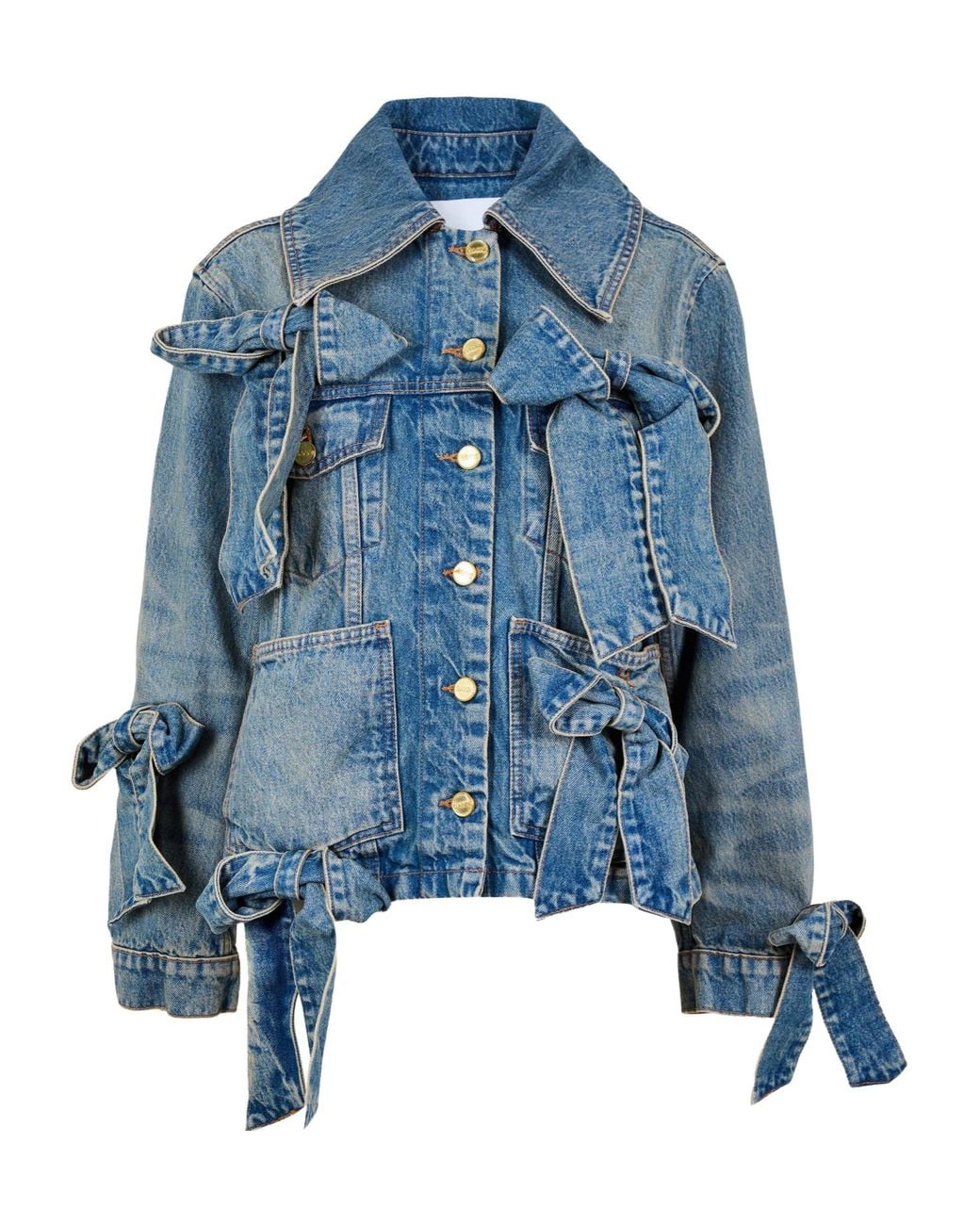 Ganni Blue Light Washed Denim Jacket