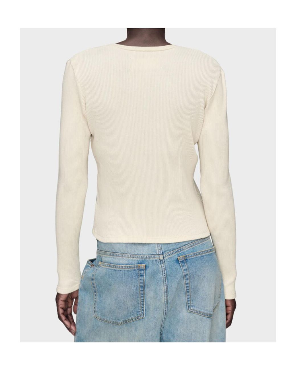 Maison Margiela White Print Long-Sleeve Top
