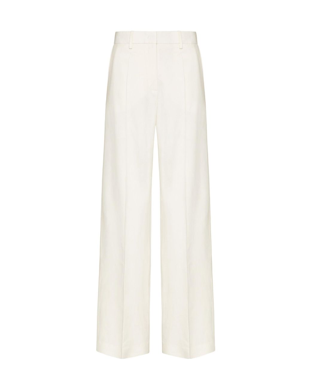Valentino White High Waist Wide Leg Pants