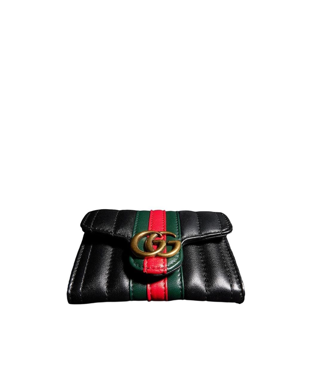Gucci Black Gg Marmont Bi-Fold Card Case