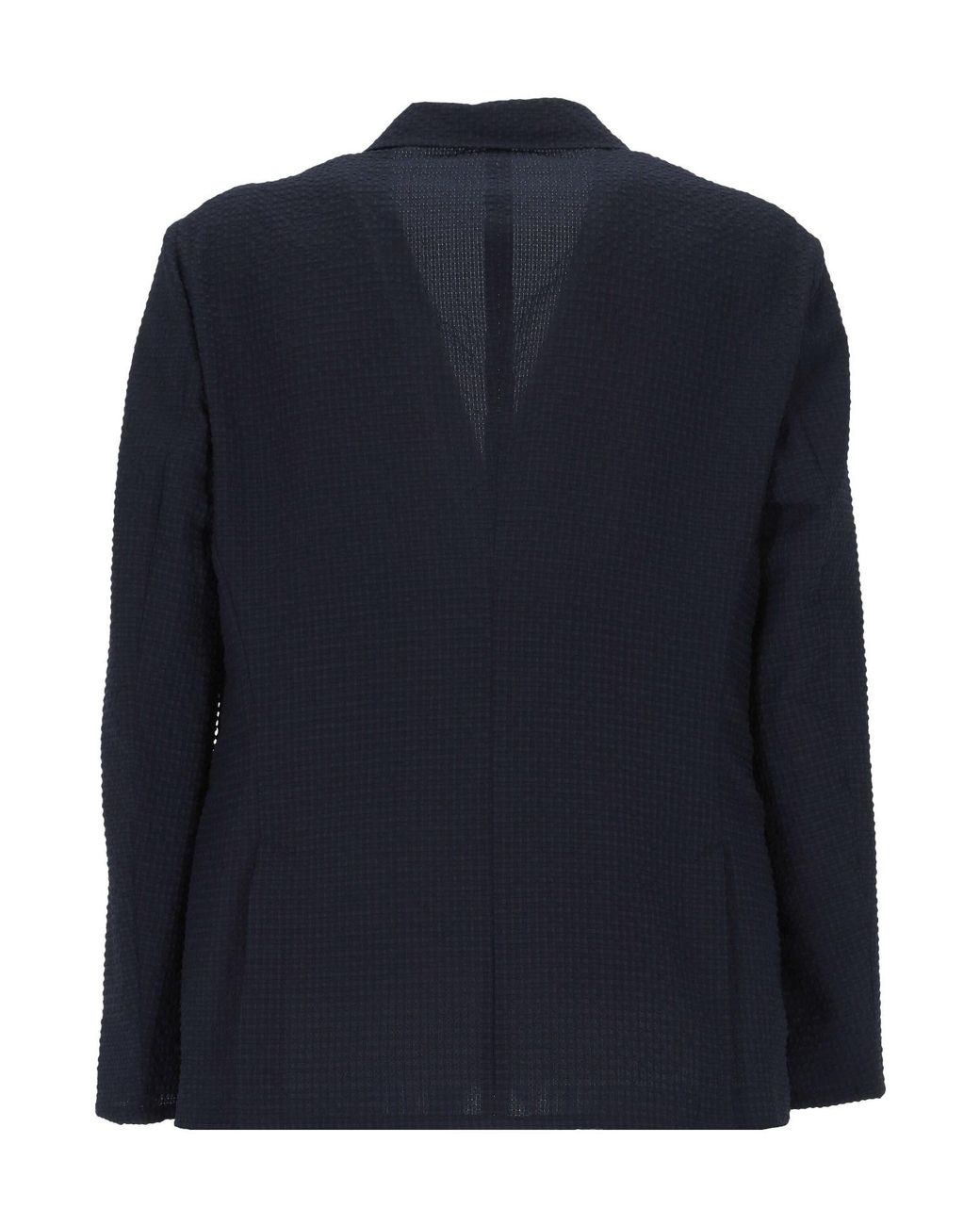 Emporio Armani Blue Single-Breasted Seersucker Blazer for men