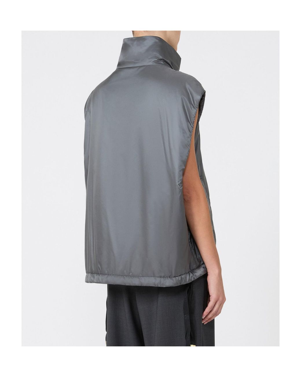 Max Mara Gray Oversized Water-Repellent Padded Gilet
