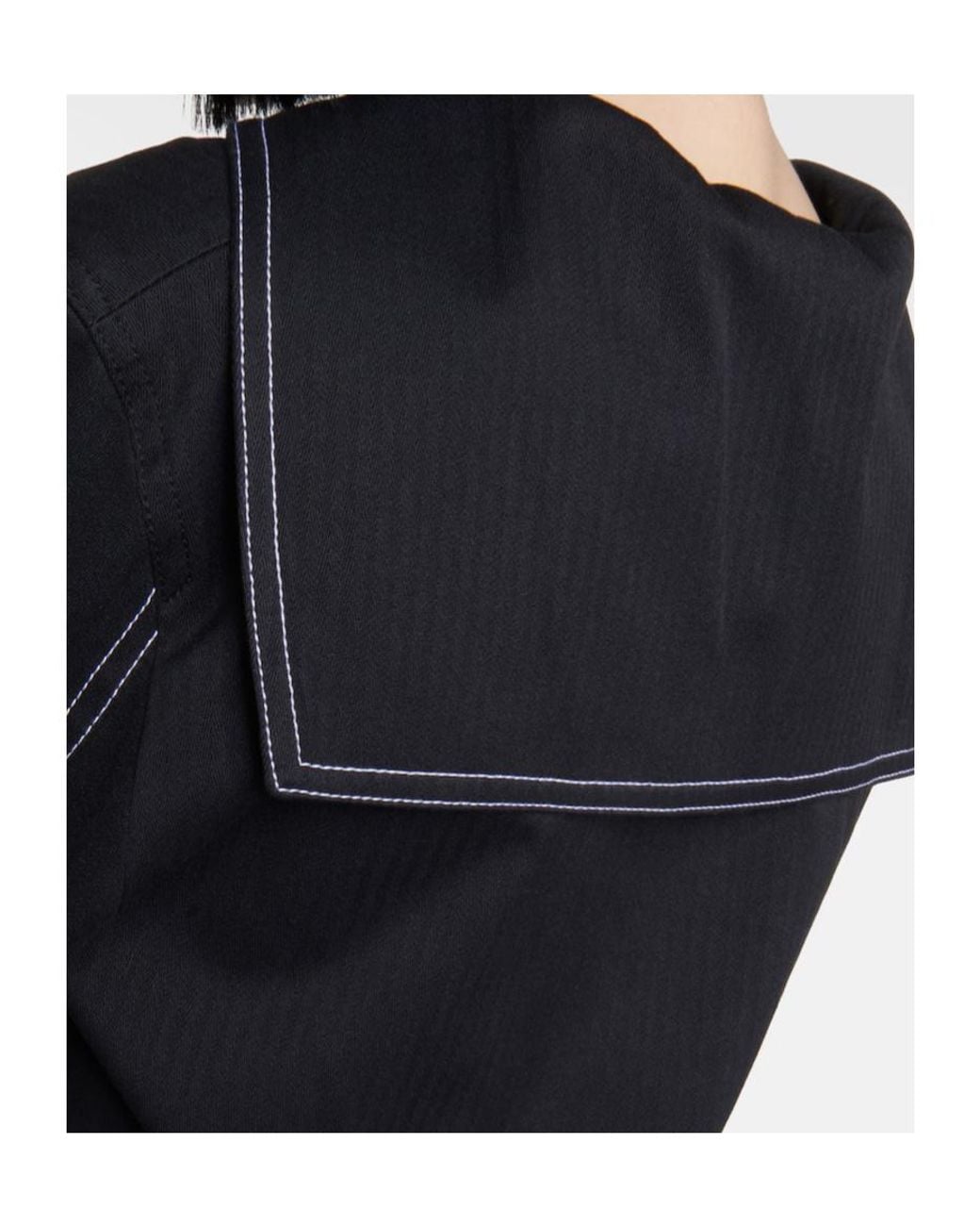 Patou Black Logo Long-Sleeved Blouse