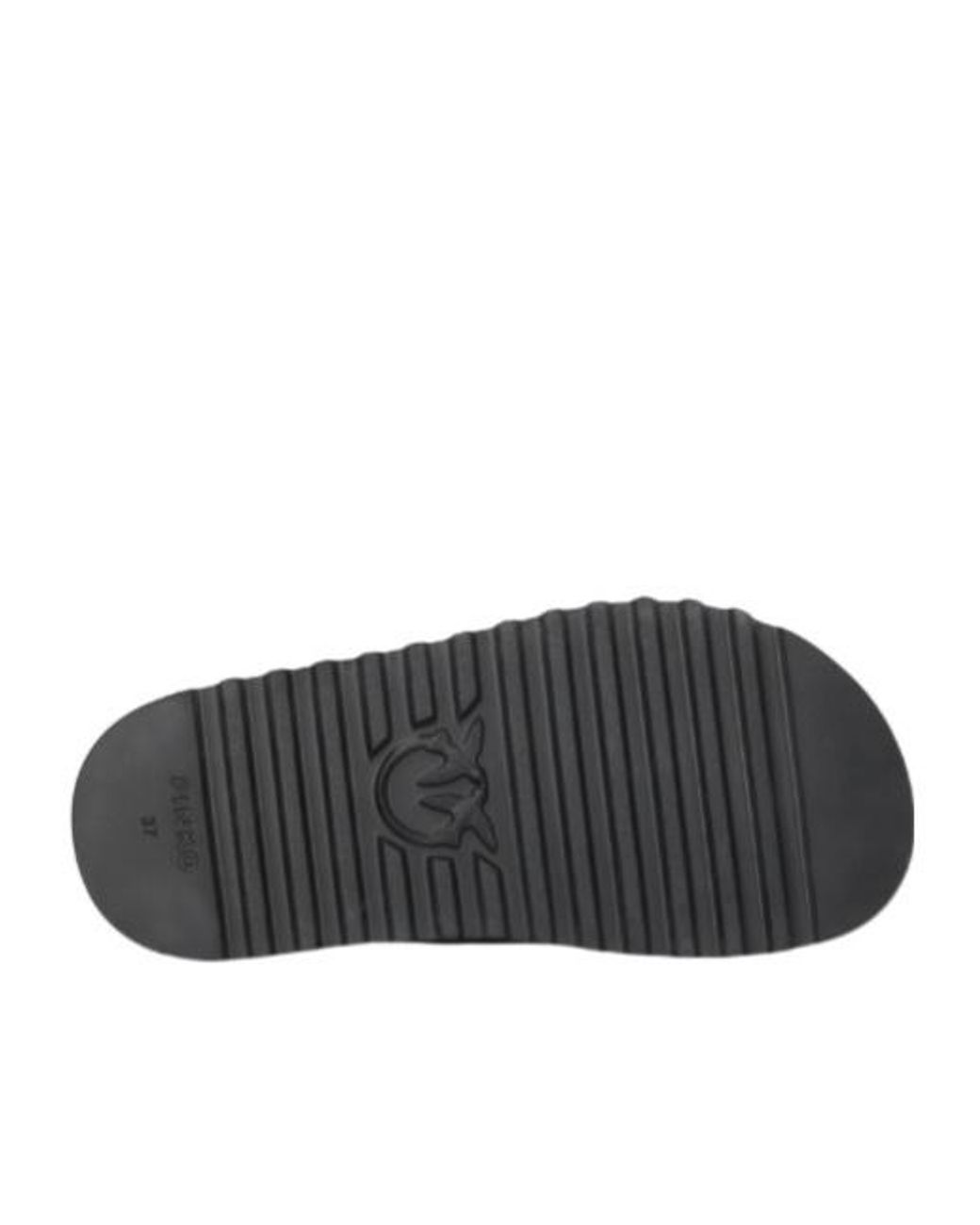 Pinko Black Logo Plaque Sandals