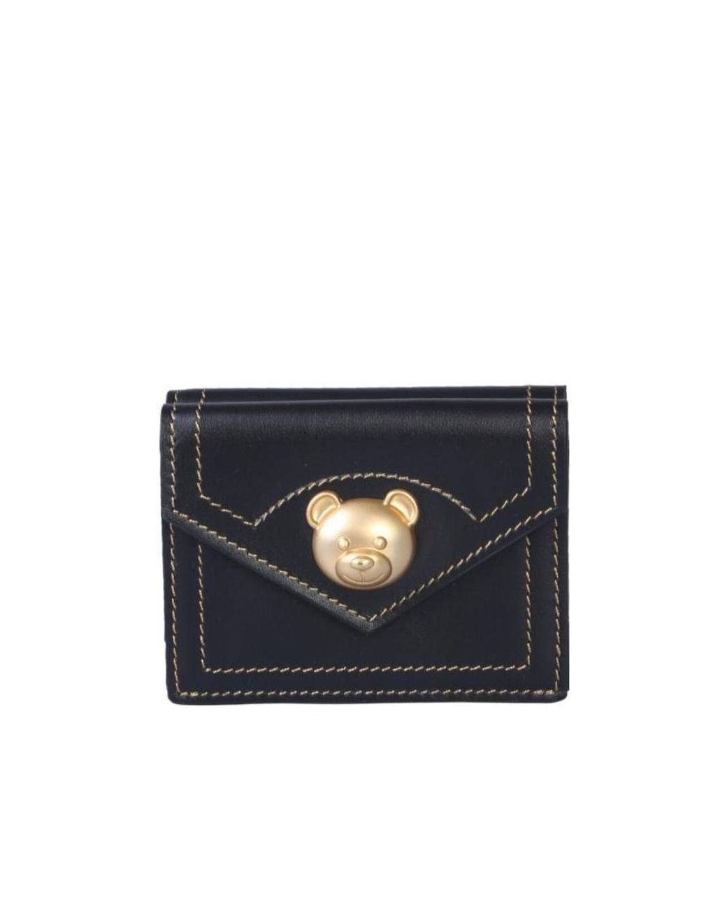 Moschino Blue Logo-Plaque Card Holder