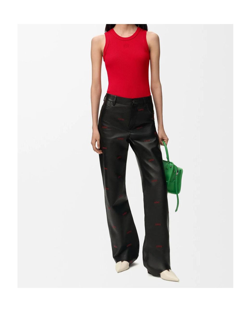 Loewe Anagram Embroidered Ribbed Top