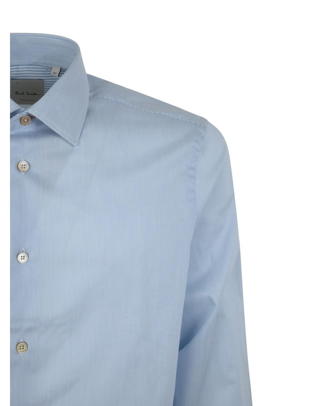 Paul Smith Blue Striped Curved Hem Shirt for men