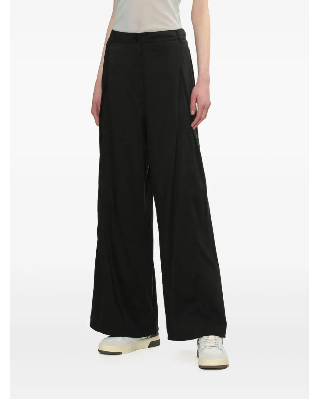 Low Classic Black Wide-Leg Trousers