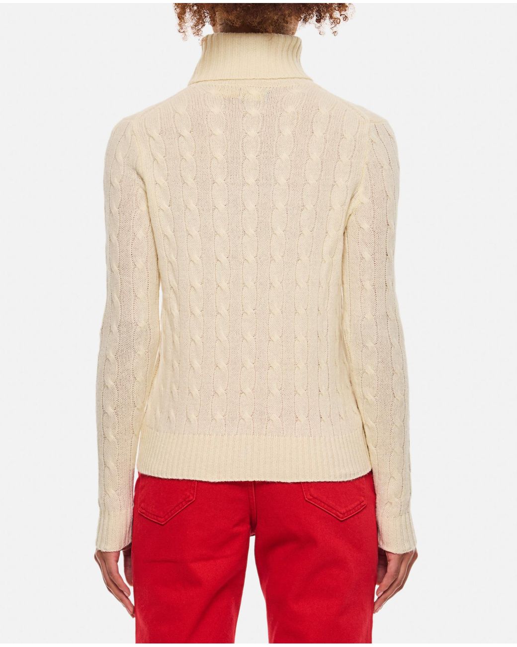 Polo Ralph Lauren White Roll Neck Knitted Jumper