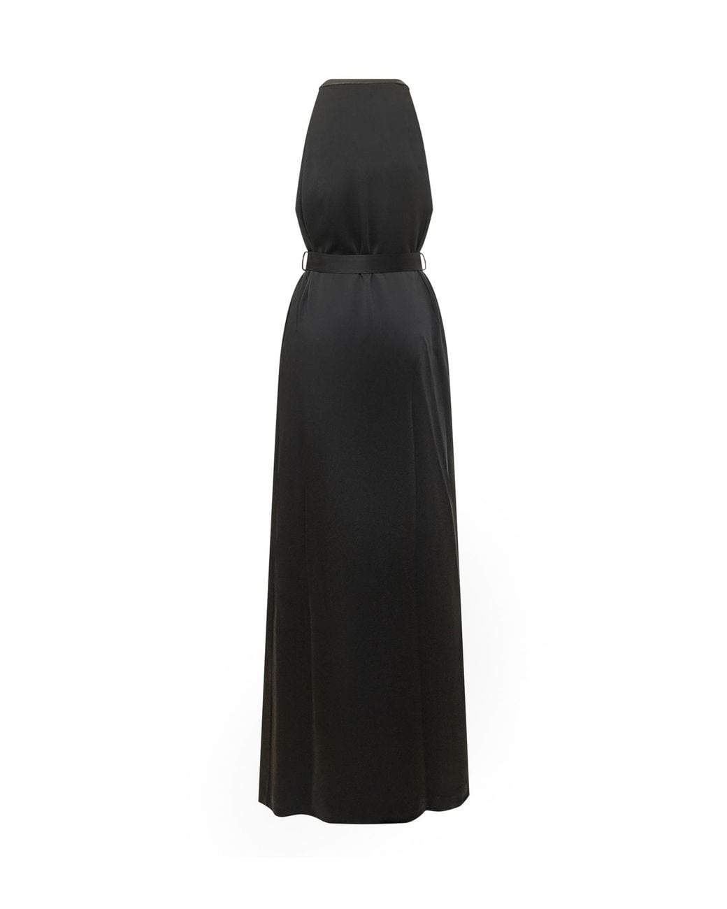 Tom Ford Black Sleeveless Satin Long Dress