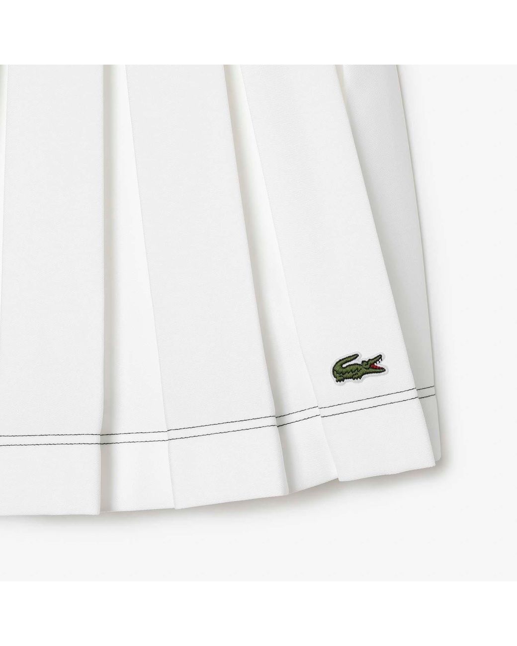 Lacoste Natural Solid Color Pleated Skirt