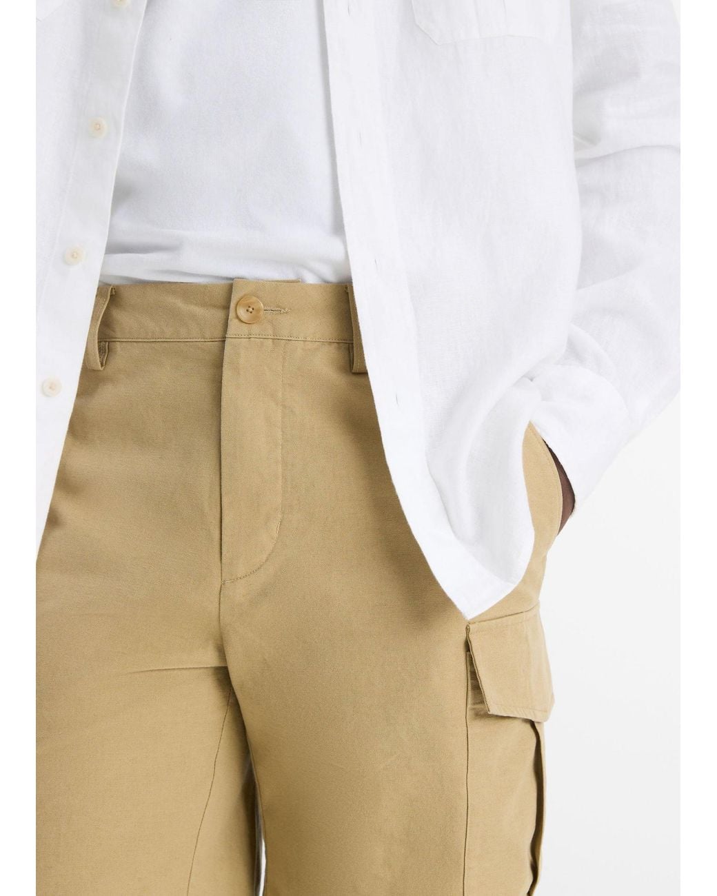 Vince White Belt Loop Shorts for men