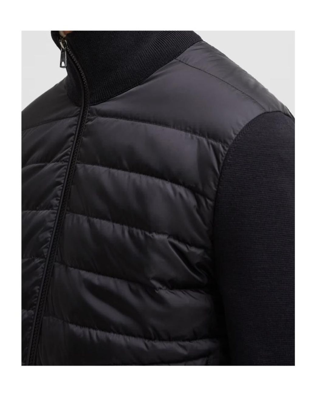 Moncler Black Zip-Up Padded Cardigan for men