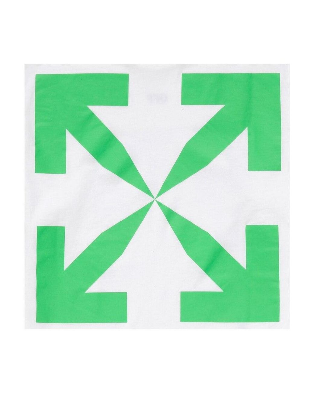 Off-White c/o Virgil Abloh Green Graphic-Print Cotton T-Shirt for men