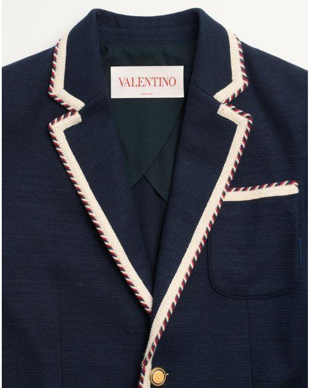 Valentino Blue Single-Breasted Straight-Hem Blazer for men