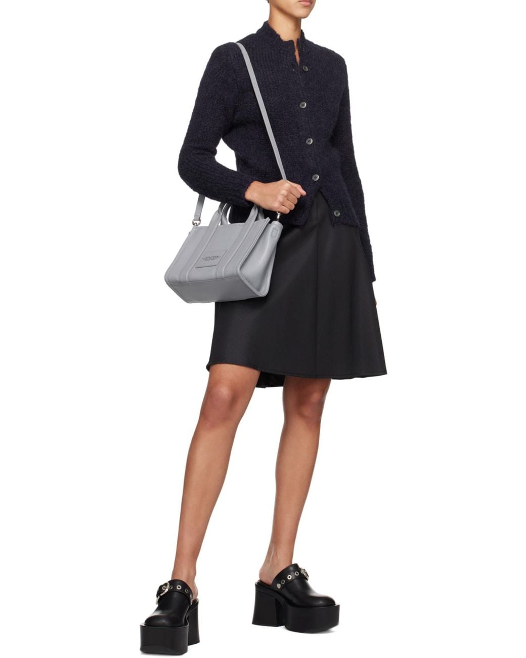 Marc Jacobs Gray Small The Leather Tote Bag