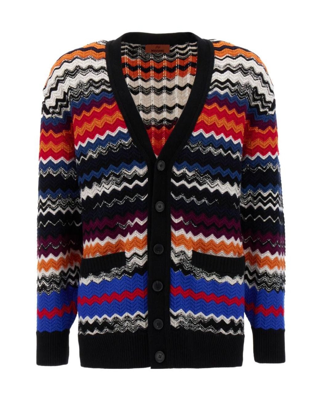 Missoni Blue Missoni Multicolor Knit Cardigan for men