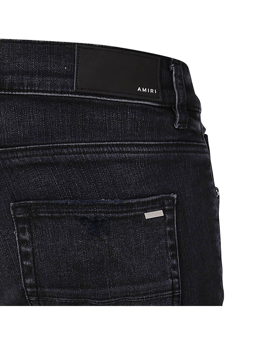 Amiri Black Distressed Skinny Jeans for men