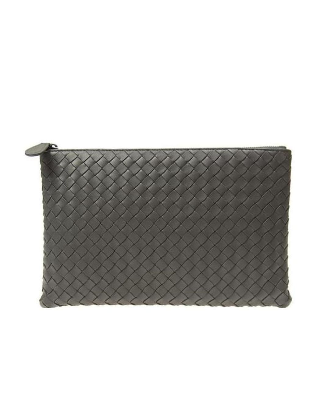 Bottega Veneta Gray Knitted Clutch